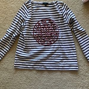 J Crew Sweater Scoop Neck but boxier on top.